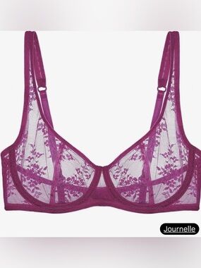 Journelle Women's Lace Underwire Bra - Rich Plum NWT